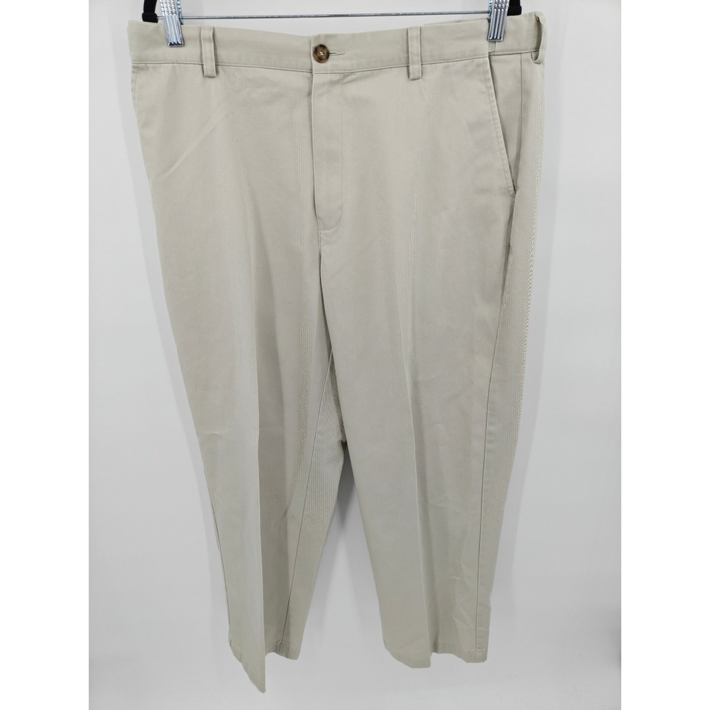 LL Bean Mens Comfort Waist Chino Pants Khaki Tan 100% Cotton 245698 Size 37x29